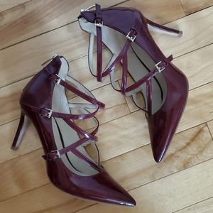Patent Leather strappy pumps